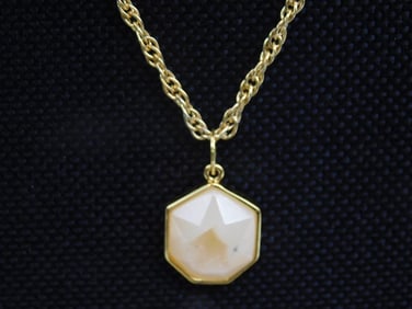 GENUINE STONE PENDANT ON CHAIN NECKLACE ROCK STONE LAPIDARY SPECIMEN
