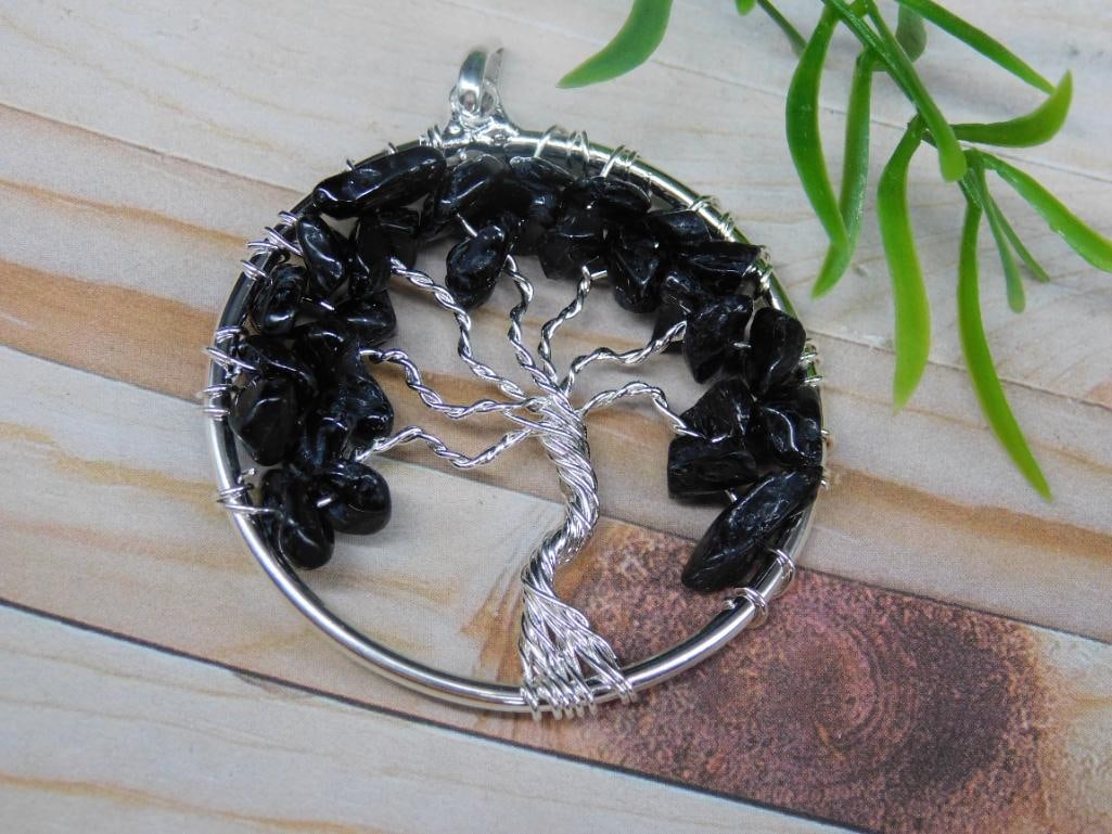 STONE TREE OF LIFE WIRE WRAPPED PENDANT ROCK STONE LAPIDARY SPECIMEN: STONE TREE OF LIFE WIRE WRAPPED PENDANT ROCK STONE LAPIDARY SPECIMEN