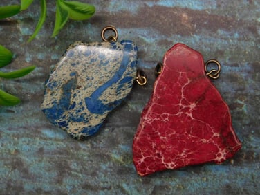 IMPRESSION JASPER PENDANTS ROCK STONE LAPIDARY SPECIMEN