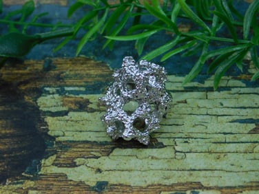SILVER CLUSTER RING ROCK STONE LAPIDARY SPECIMEN