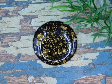 GOLD FLECKED CABOCHON ROCK STONE LAPIDARY SPECIMEN