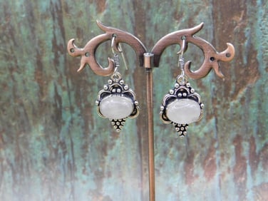 QUARTZ EARRINGS ROCK STONE LAPIDARY SPECIMEN
