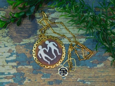 GEMINI PENDANT ON CHAIN NECKLACE ROCK STONE LAPIDARY SPECIMEN