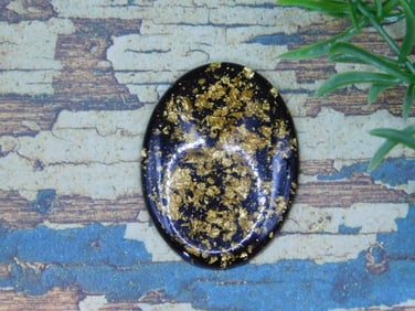 GOLD FLECKED CABOCHON ROCK STONE LAPIDARY SPECIMEN