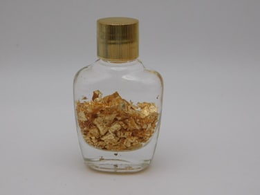 GOLD FLAKES IN A BOTTLE ROCK STONE LAPIDARY SPECIMEN