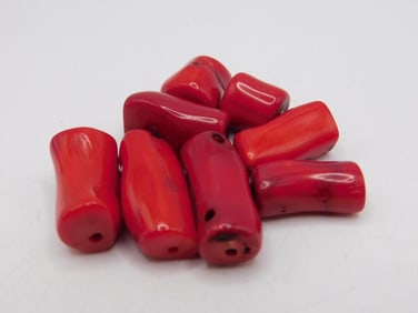 RED CORAL BEADS ROCK STONE LAPIDARY SPECIMEN