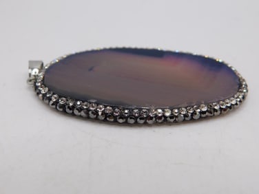 AGATE SLICE PENDANT ROCK STONE LAPIDARY SPECIMEN