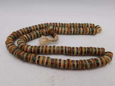AFRICAN TRADE BEAD NECKLACE ROCK STONE LAPIDARY SPECIMEN