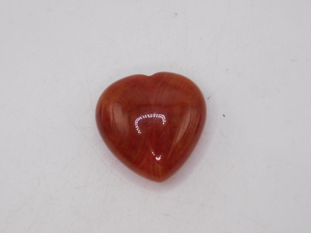 CARNELIAN HEART ROCK STONE LAPIDARY SPECIMEN: CARNELIAN HEART ROCK STONE LAPIDARY SPECIMEN