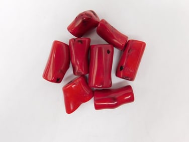 RED CORAL BEADS ROCK STONE LAPIDARY SPECIMEN