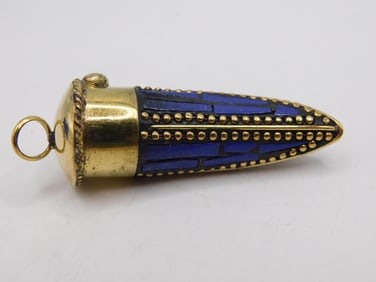 LAPIS DECORATIVE HORN PENDANT ROCK STONE LAPIDARY SPECIMEN