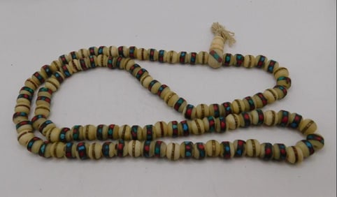 AFRICAN TRADE BEAD NECKLACE ROCK STONE LAPIDARY SPECIMEN