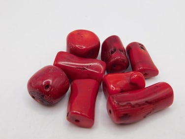 RED CORAL BEADS ROCK STONE LAPIDARY SPECIMEN