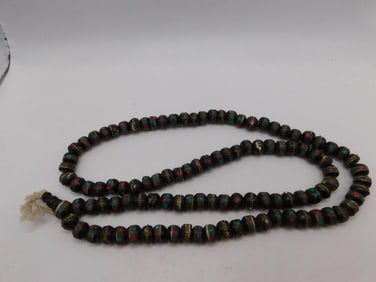 AFRICAN TRADE BEAD NECKLACE ROCK STONE LAPIDARY SPECIMEN