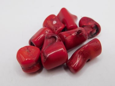 RED CORAL BEADS ROCK STONE LAPIDARY SPECIMEN