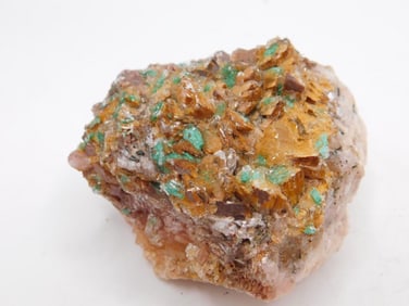 RED CALCITE WITH GREEN ROSALITE ROCK STONE LAPIDARY SPECIMEN