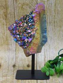 TITANIUM AMETHYST DISPLAY ROCK STONE LAPIDARY SPECIMEN