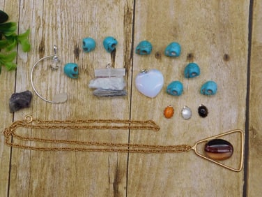 MIXED JEWELRY LOT ROCK STONE LAPIDARY SPECIMEN