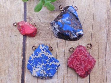 IMPRESSION JASPER PENDANTS ROCK STONE LAPIDARY SPECIMEN
