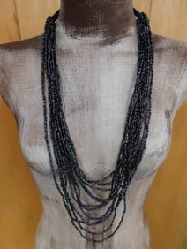 SEED BEAD NECKLACE ROCK STONE LAPIDARY SPECIMEN