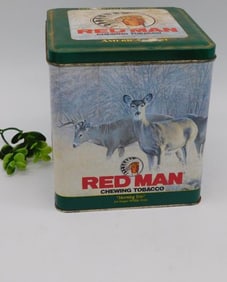 RED MAN CHEWING TOBACCO VINTAGE ADVERTISING TIN