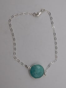 AMAZONITE STERLING SILVER BRACELET ROCK STONE LAPIDARY SPECIMEN