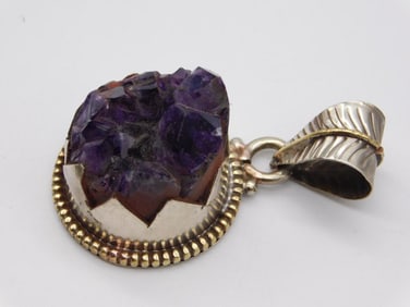 AMETHYST PENDANT ROCK STONE LAPIDARY SPECIMEN