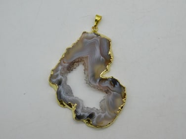 GEODE SLICE PENDANT ROCK STONE LAPIDARY SPECIMEN