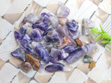 AMETHYST AND ROYAL AZTEC LACE ROCK STONE LAPIDARY SPECIMEN