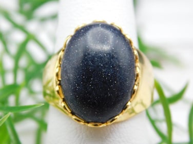 PURPLE GOLDSTONE RING ROCK STONE LAPIDARY SPECIMEN