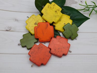 CROSS PENDANT LOT ROCK STONE LAPIDARY SPECIMEN