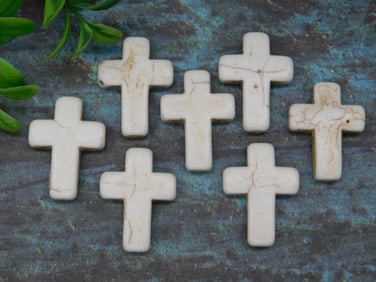 STONE CROSS BEADS ROCK STONE LAPIDARY SPECIMEN