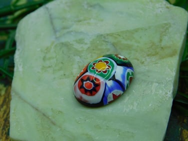 PAINTED CABOCHON ROCK STONE LAPIDARY SPECIMEN
