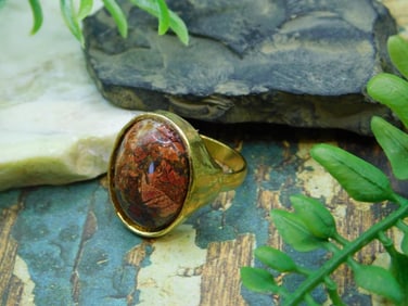 BRECCIATED JASPER RING ROCK STONE LAPIDARY SPECIMEN