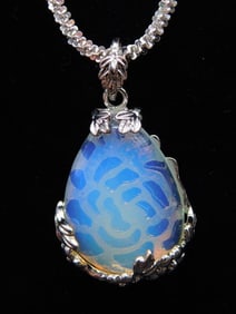OPALITE PENDANT ON STERLING SILVER CHAIN NECKLACE