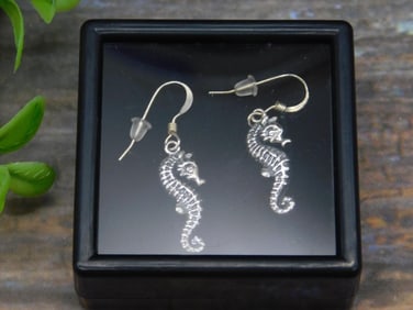 STERLING SILVER SEA HORSE EARRINGS