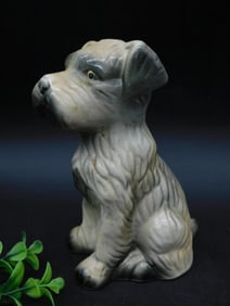 Ceramic Dog Figure With Textured Finish