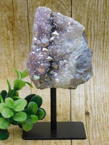 AURA AMETHYST DISPLAY ROCK STONE LAPIDARY SPECIMEN