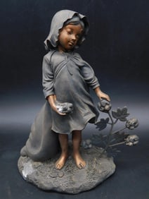 LITTLE GIRL WITH FLOWERS STATUETTE