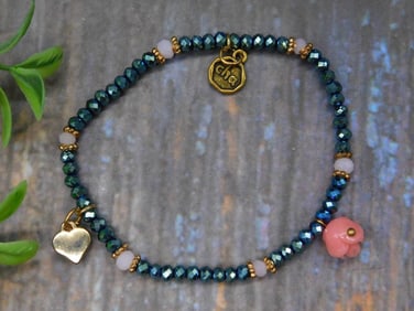 Beaded Bracelet with Charms and Accents