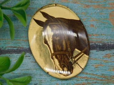 Vintage Oval Horse Portrait Cabochon