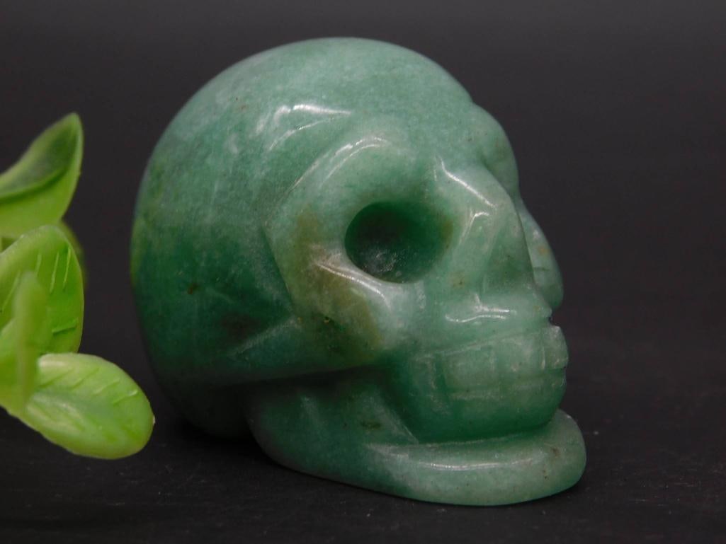 Green Carved Stone Skull: Green Carved Stone Skull