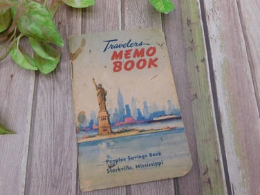 1946 Travelers Memo Book from Peoples Savings Bank, Starkville, MS