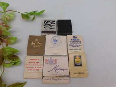 Vintage Matchbook Collection Lot - 8 Matchbooks
