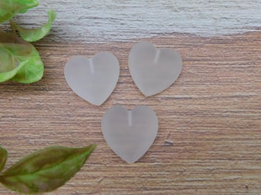 Three Frosted Heart-Shaped Stones