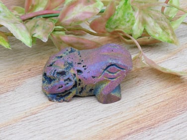 Colorful Stone Carved FROG Figurine