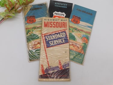 Phillips 66 Highway Maps Missouri, Kentucky, Colorado