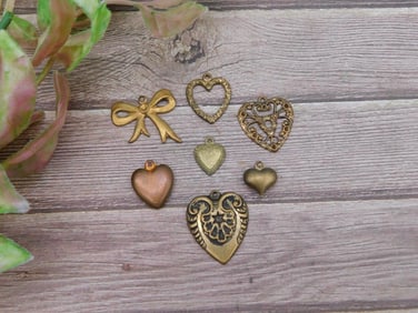 Lot of 7 Assorted Gold-Tone Metal Charms