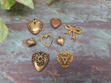 Collection of 7 Assorted Gold-Tone Charms