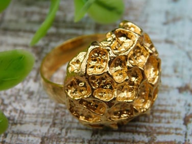 Vintage Gold-Tone Textured Ring